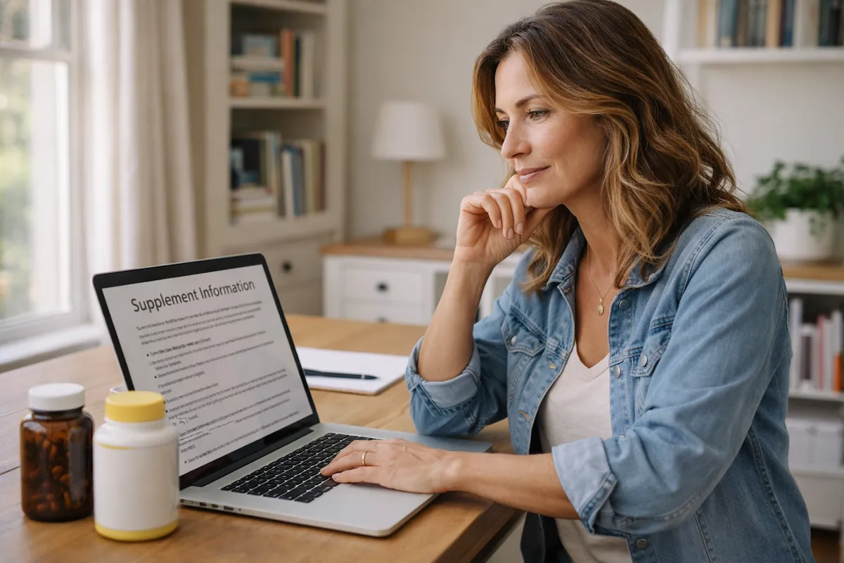 woman researching berberine for insulin resistance on laptop