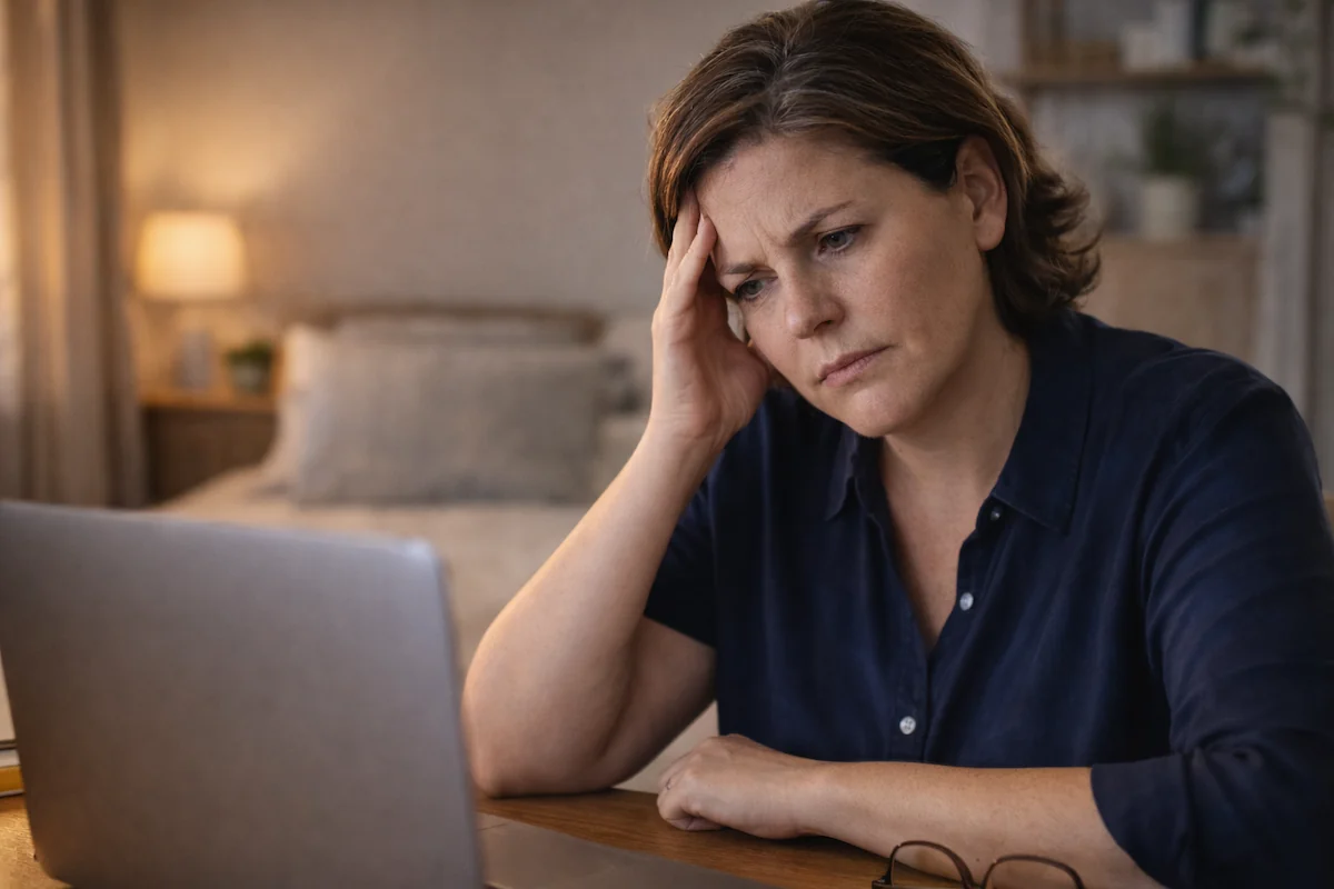 woman with brain fog struggling to concentrate insulin resistance symptom